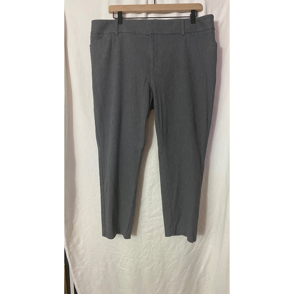 A New Day Women Grey Stretch Ankle Dress Pants Size 16 Workwear Office Trousers